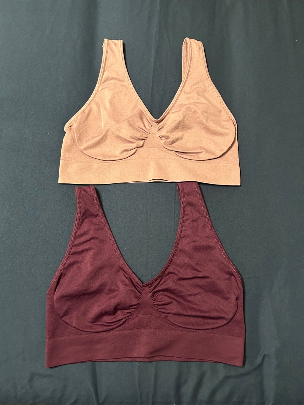 Rhonda Shear Duo Wireless Bralettes in Lavender and Wine